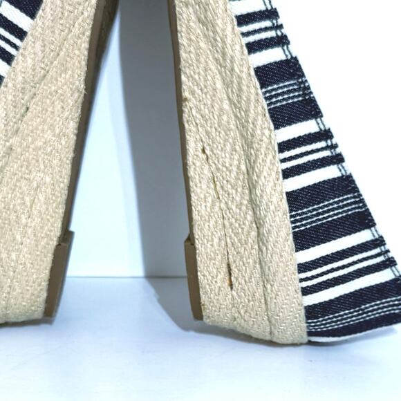 Lucky Brand Women’s Size 9 Tilly Indigo Stripe Espadrille Wedge Shoes - Picture 10 of 12